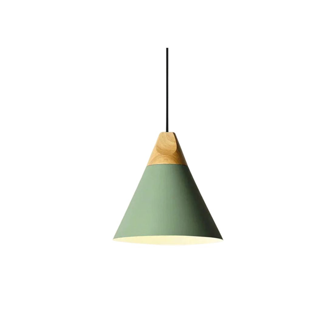 Suspension bois aluminium E27 coloré salle à manger salon cuisine lampe design moderne | Sansoti