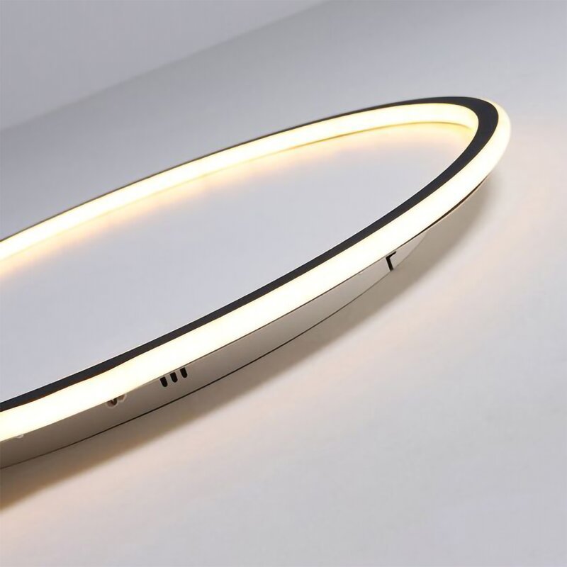 Ronde LED plafondlamp dimbaar metaal acryl 30-50cm zwart wit moderne plafondverlichting woonkamer slaapkamer | Sansoti