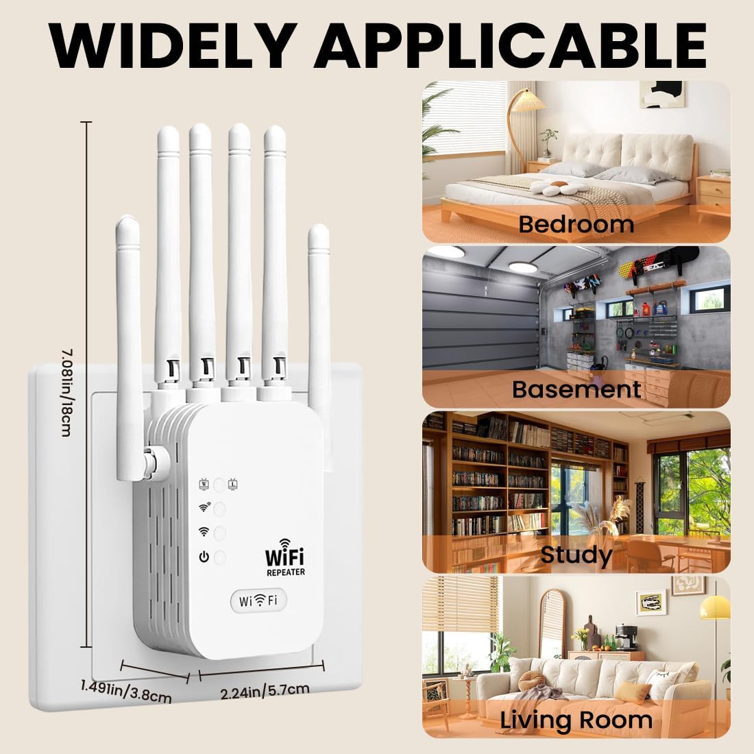 Wireless Outdoor Network Extender Weatherproof WiFi Signal-Boosting Device Garden Patio Balcony | Sansoti