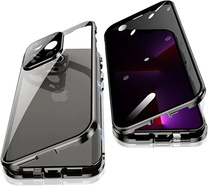 Magnetic Glass Phone Case with Privacy Screen Protector — 360° Protection for iPhone | Sansoti