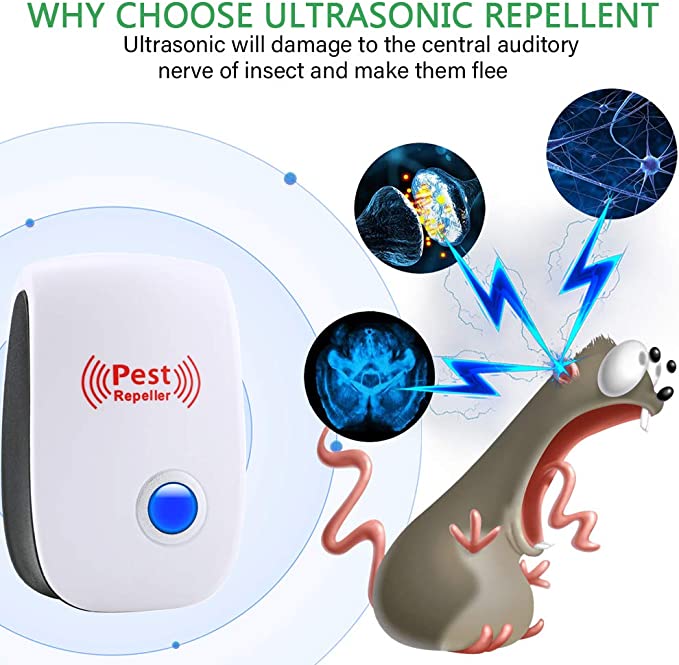 Ultrasonic Pest Repeller for Mice and Rats 100-800m² Quiet Pet- and Child-Safe Effective | Sansoti