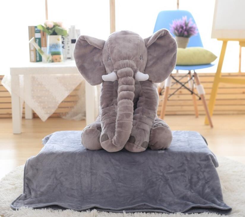 Pluche Olifant Knuffel Kussen voor Kinderen – Zachte Babykamer Decoratie in 60 of 80 cm voor Fotoshoots | Sansoti