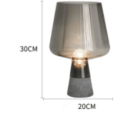Glass Table Lamp with Concrete Base Hand-Blown Glass Warm Light Atmospheric Living Room Bedroom | Sansoti
