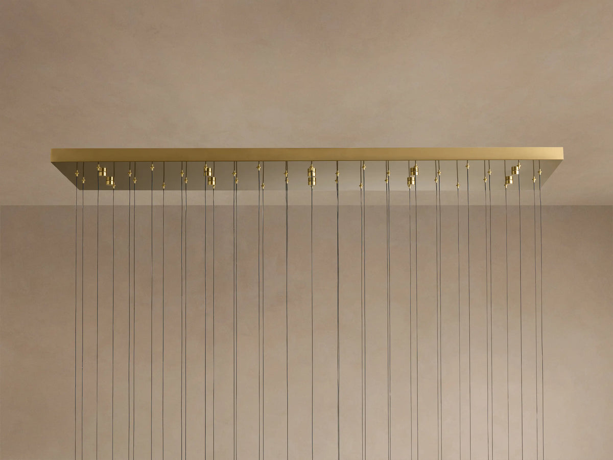 Linear Chandelier with Adjustable LED Lights Suitable for Dining Room and Kitchen Handmade Glass Modern Design | Sansoti