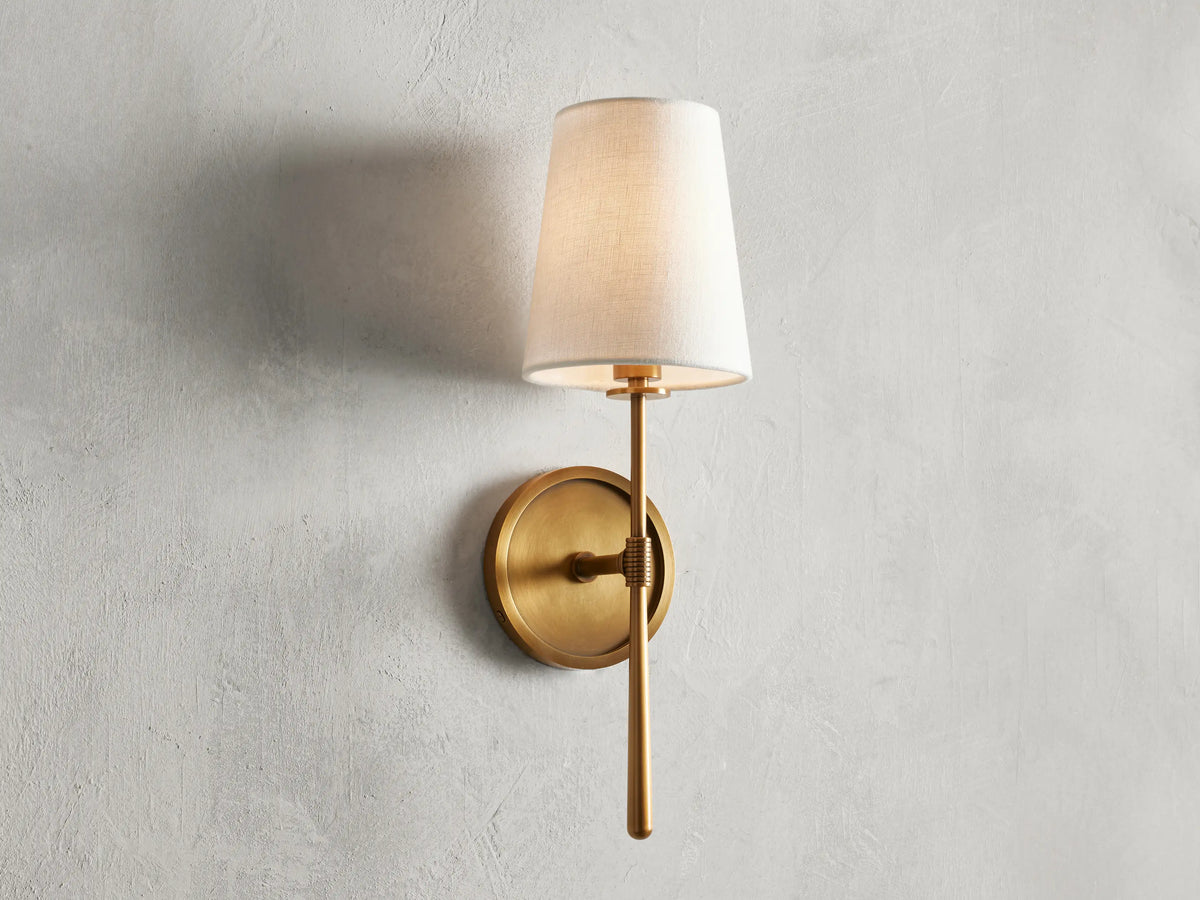 Wandleuchte mit Leinenlampenschirm in Fackelform für Wohnzimmer, Schlafzimmer, Badezimmer und Flur, modernes Design, elegante Beleuchtung | Sansoti