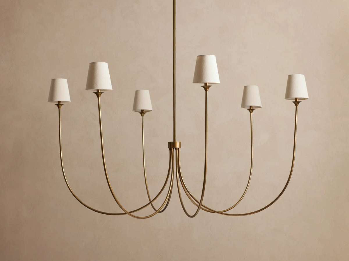 Ronde Kroonluchter Metaal met Kappen 42-68cm Messing Brons Klassiek Modern Hanglamp voor Eetkamer Woonkamer | Sansoti