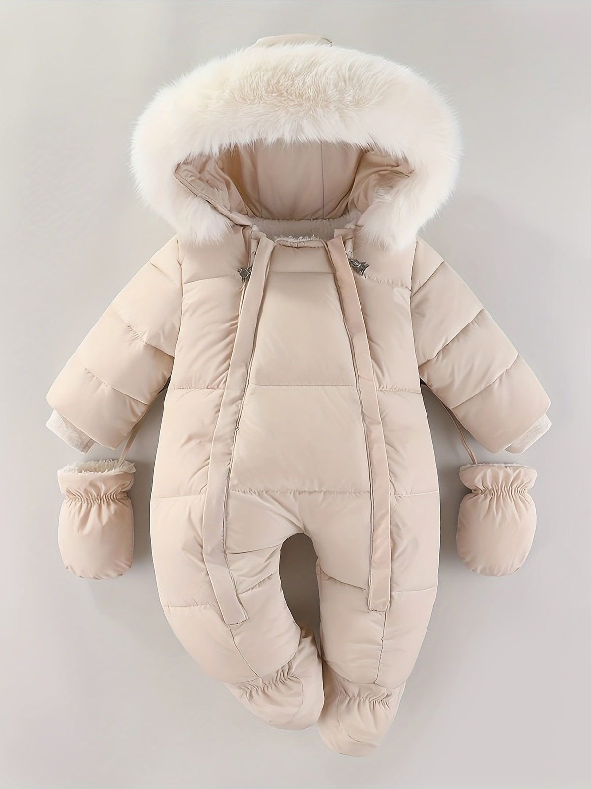 Baby Winter Suit with Hood and Faux Fur for 0-12 Months | Sansoti