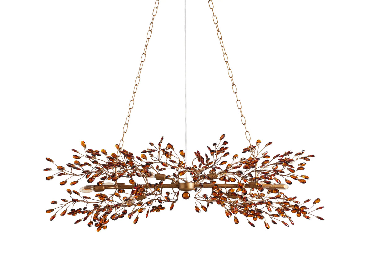 Linear Crystal Chandelier Iron Adjustable 3 Finishes Dining Room Living Room Lighting 8-12 Sockets | Sansoti