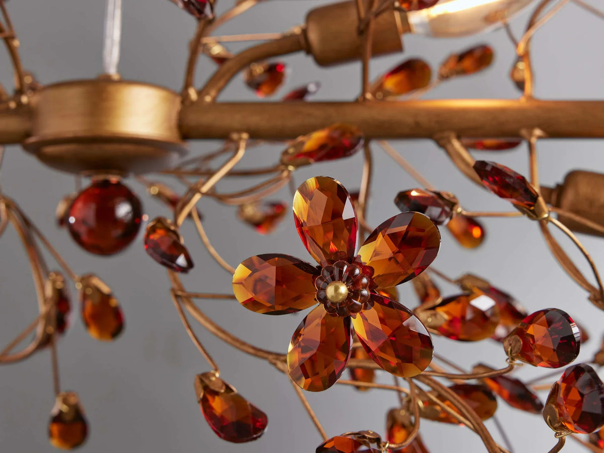 Linear Crystal Chandelier Iron Adjustable 3 Finishes Dining Room Living Room Lighting 8-12 Sockets | Sansoti