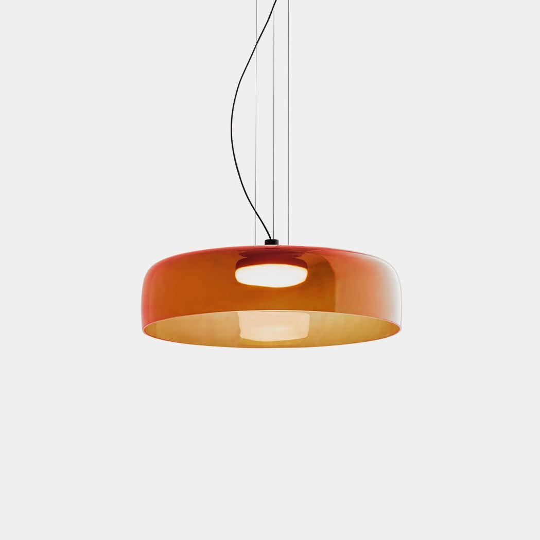 Lampa wisząca szklana, design nordycki, warstwowa, 1, 2 lub 3 poziomy, pomarańczowy, zielony, szary, jadalnia, kuchnia, salon, lampa pendelowa, ciepłe światło LED, regulowana