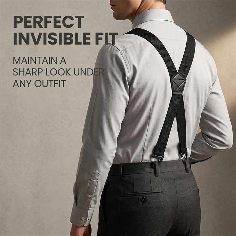 Suspenders with 4 Clips – Adjustable and Non-Slip for Comfortable Wear | Sansoti