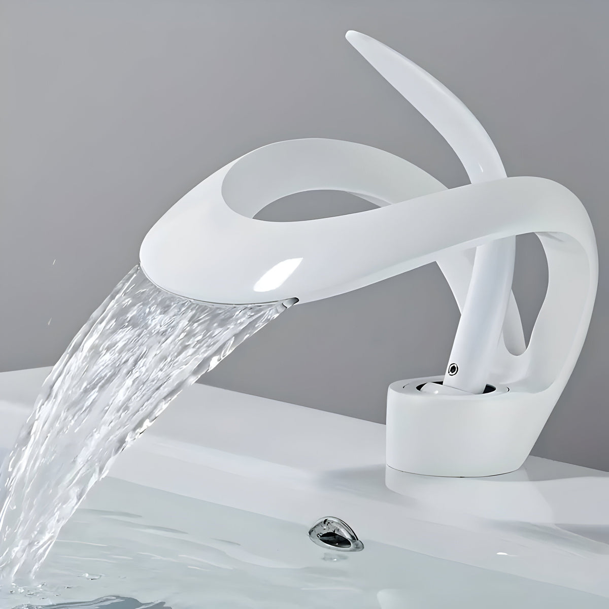 Robinet de lavabo design cascade mitigeur laiton moderne | Sansoti