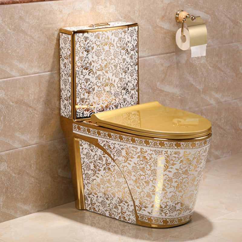 Einteiliges Stand-WC Goldfarben Keramisches Klosett für Moderne Badezimmer | Sansoti