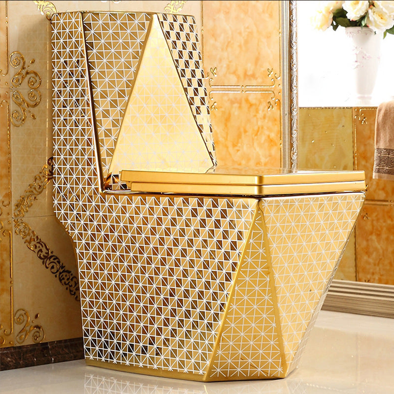 Einteiliges Stand-WC Goldfarben Keramisches Klosett für Moderne Badezimmer | Sansoti