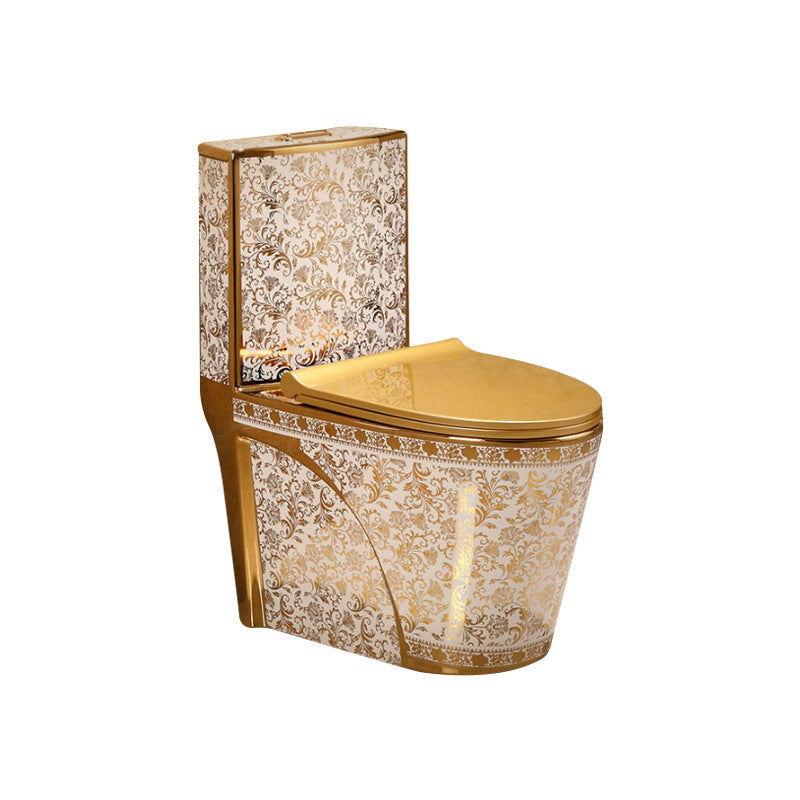 Einteiliges Stand-WC Goldfarben Keramisches Klosett für Moderne Badezimmer | Sansoti