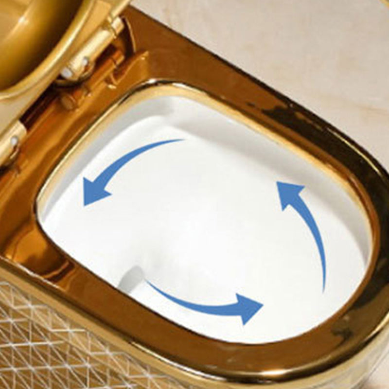 Einteiliges Stand-WC Goldfarben Keramisches Klosett für Moderne Badezimmer | Sansoti