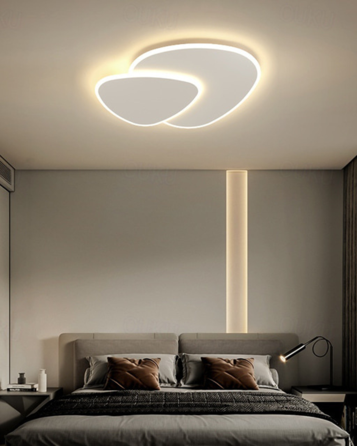 Ceiling Lamp Asymmetrical Design LED Lighting Warm Light Modern Interior Living Room Bedroom Dining Room Minimalist Designer Lamp | Sansoti