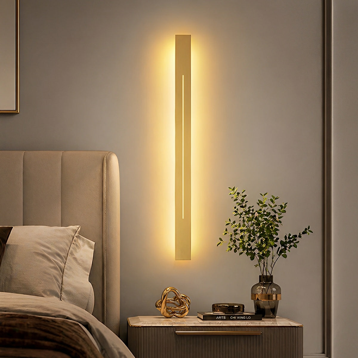 Slanke Wandlamp LED Strip IJzer Acryl Dimbaar 60-120cm voor Spiegel Woonkamer Badkamer Zwart Goud Modern Sfeervol | Sansoti