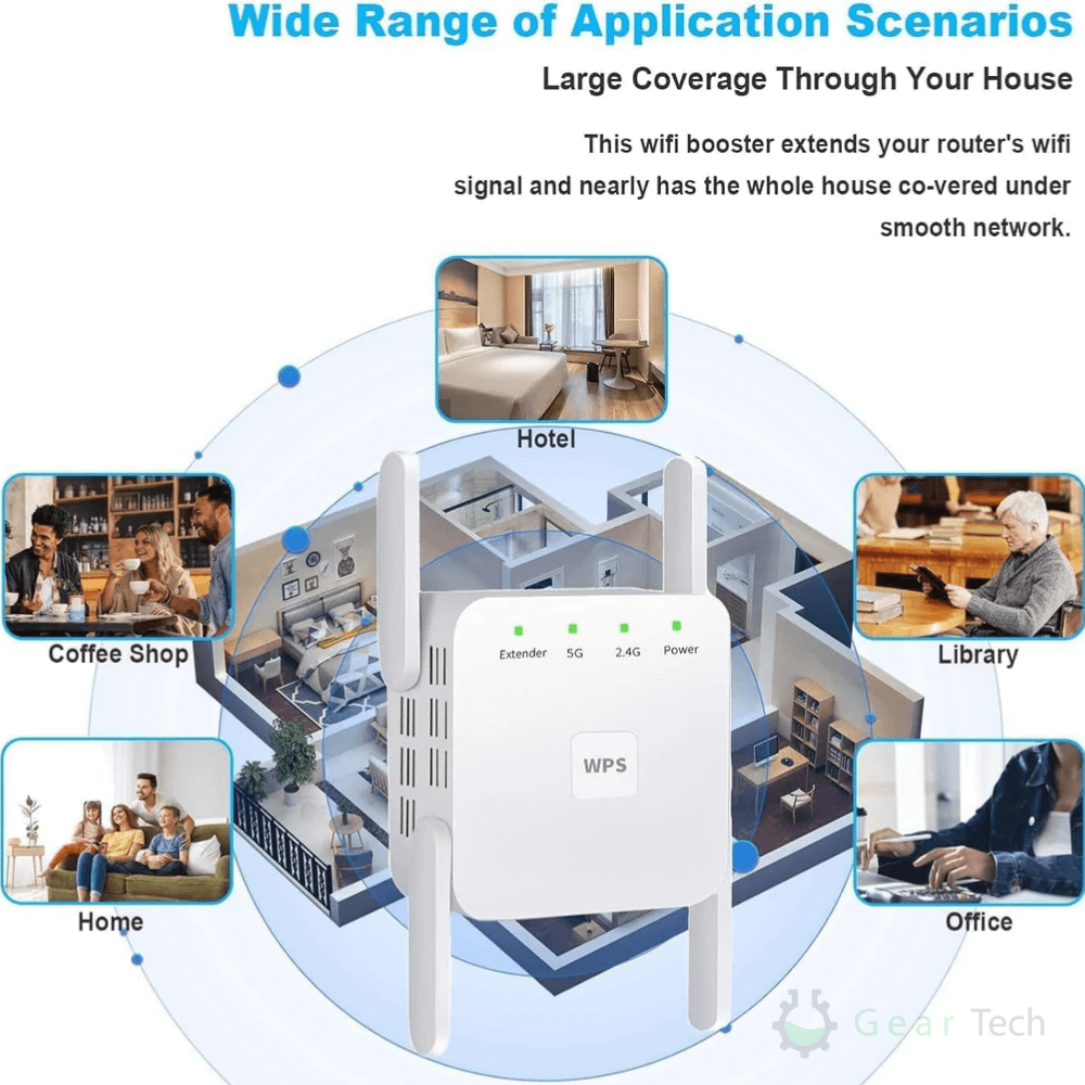 Wifi Extender 5G Dual Band 300Mbps Up to 1000ft WPS | Sansoti