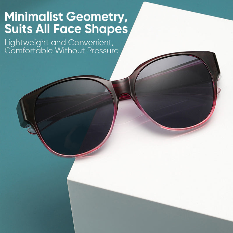 Lunettes de soleil à clip avec verres polarisés UV400 – Se portent par-dessus des lunettes classiques – Monture tendance œil-de-chat | Sansoti