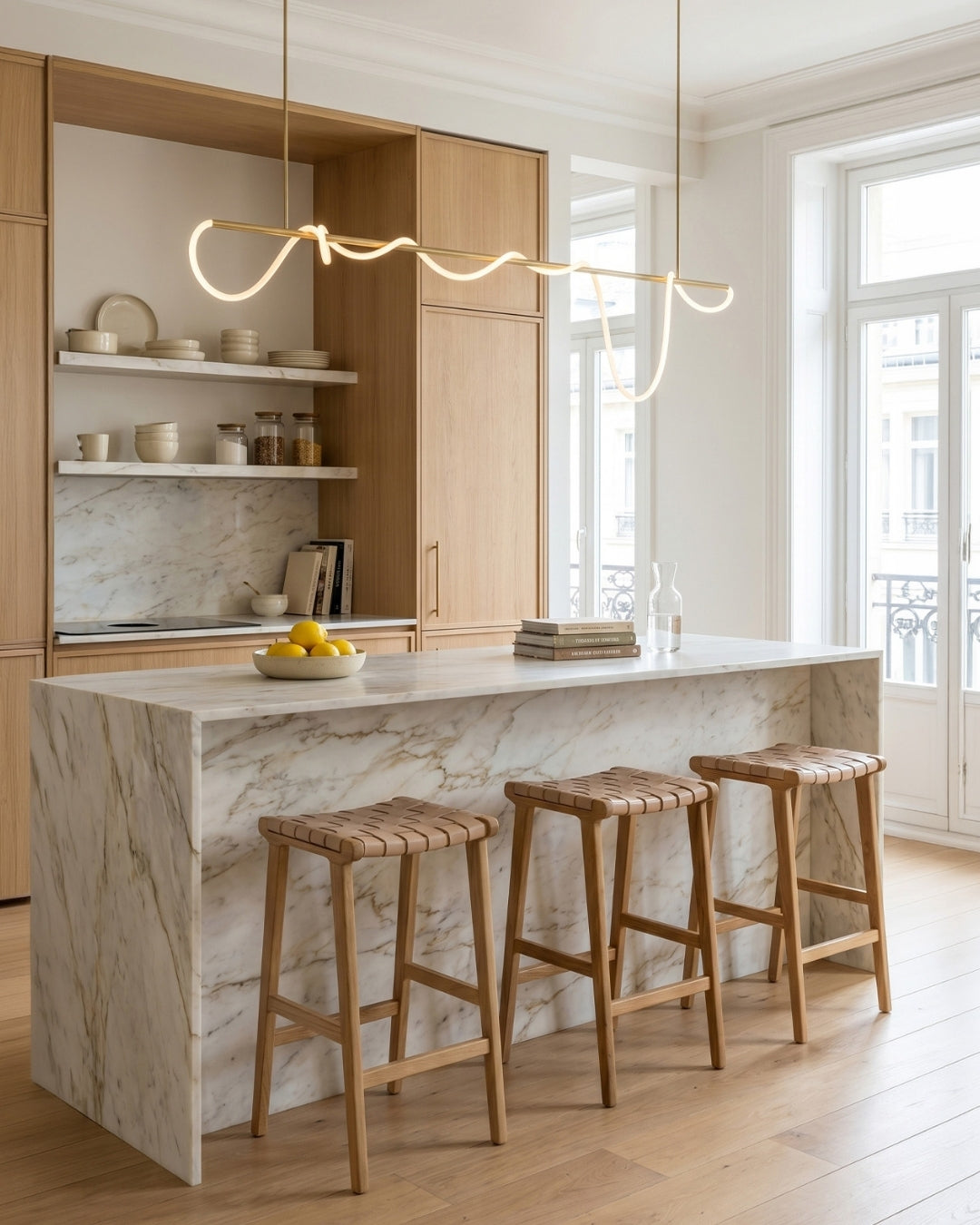 Suspension LED design avec structure en corde métallique noir satin 100 cm dimmable blanc chaud intérieur moderne salle à manger îlot de cuisine | Sansoti
