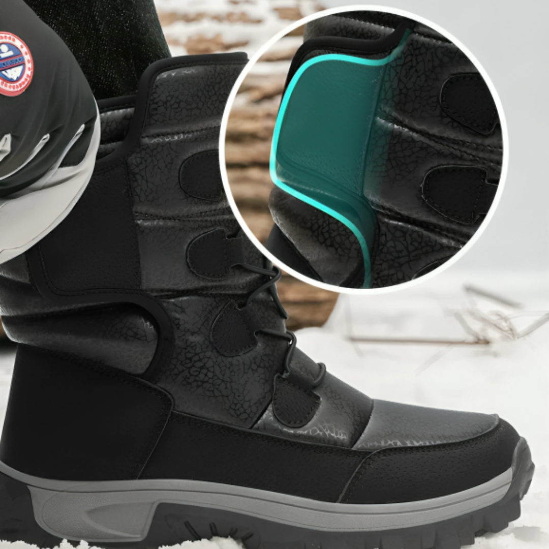Wasserdichte Winterstiefel mit warmem Futter für Damen, schneefest, rutschfeste Plateausohle, Klettverschluss, Outdoor-Schuhe | Sansoti