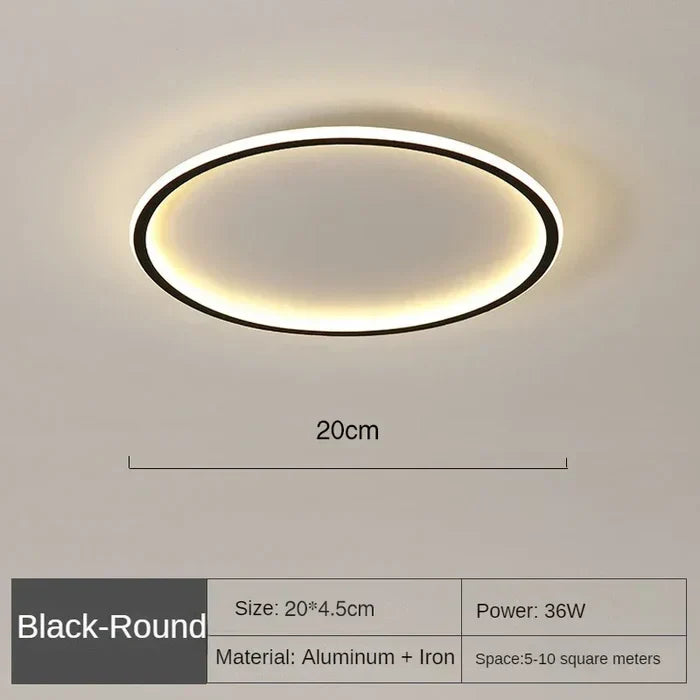 Round Ceiling Lamp Scandinavian Design Gold Black White 20-50cm LED Dimmable Metal Glass Living Room Bedroom Dining Room | Sansoti