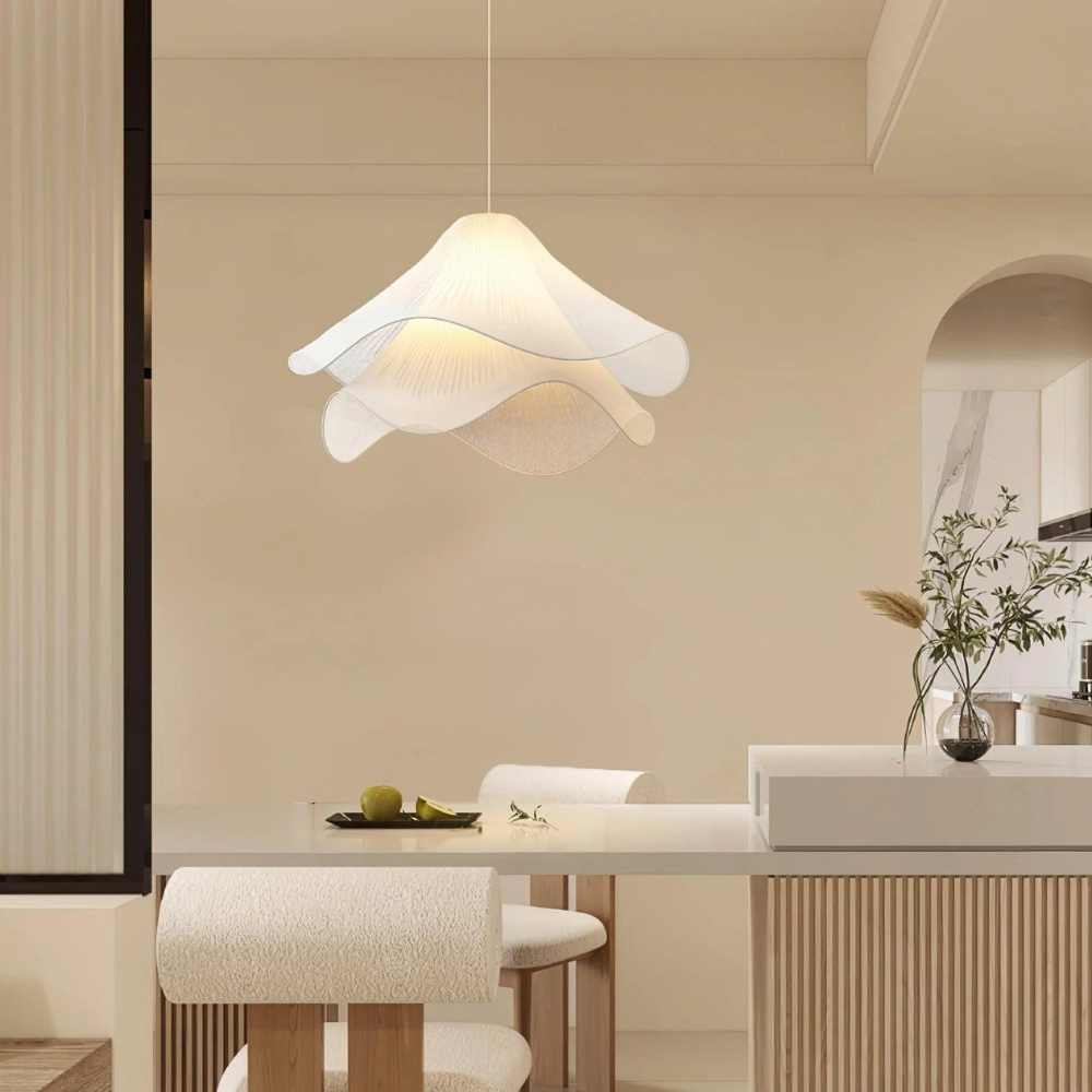 Hängelampe Japandi Stoff Rund Skandinavisch Design E27 40-80cm Warmes Licht | Sansoti