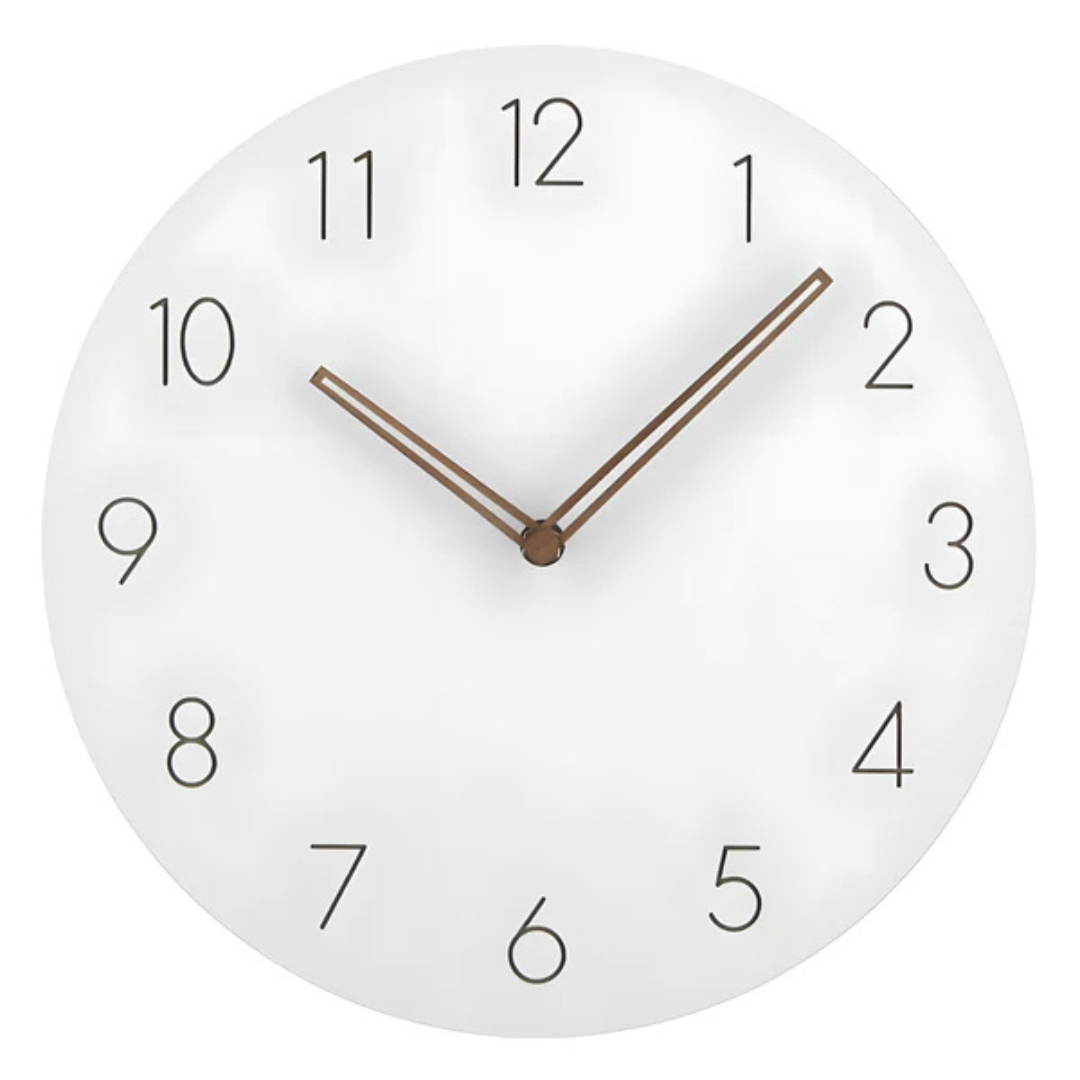 Round Wooden Wall Clock 29cm Silent Movement Scandinavian Design Living Room Bedroom Office Décor | Sansoti