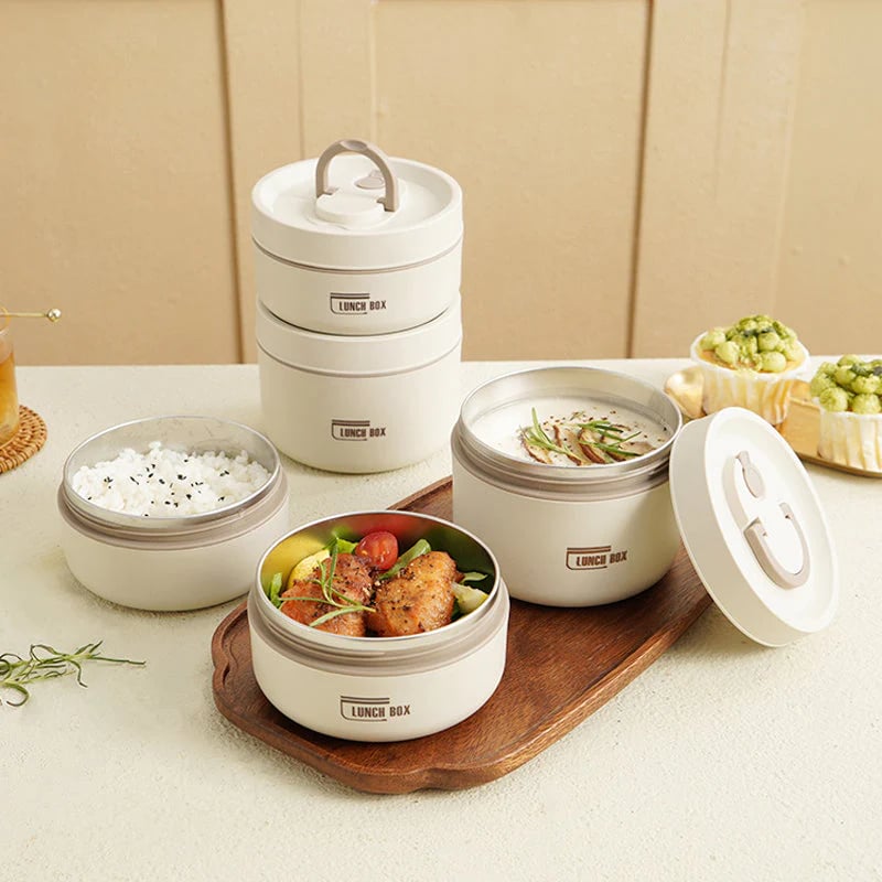 Boîte à lunch isolée avec technologie sous vide – Garde les aliments chauds jusqu’à 4 heures – Design inox étanche – Idéal pour école et travail | Sansoti