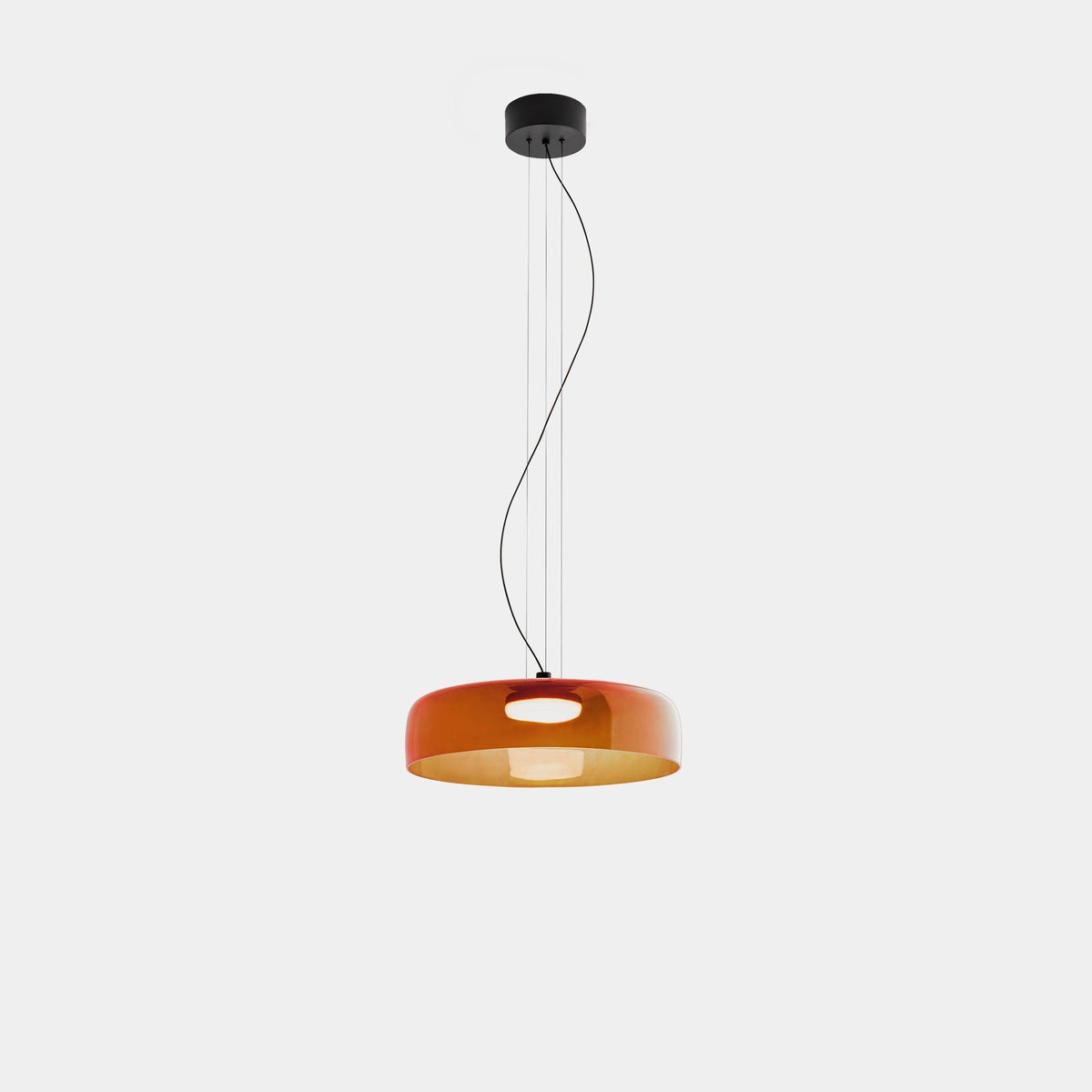 Lampa wisząca szklana, design nordycki, warstwowa, 1, 2 lub 3 poziomy, pomarańczowy, zielony, szary, jadalnia, kuchnia, salon, lampa pendelowa, ciepłe światło LED, regulowana