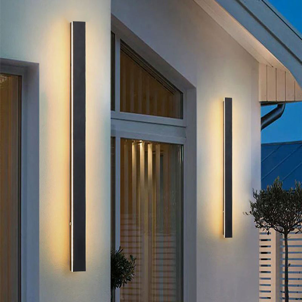 Aplique exterior LED negro de aluminio IP65 30-200cm moderno | Sansoti