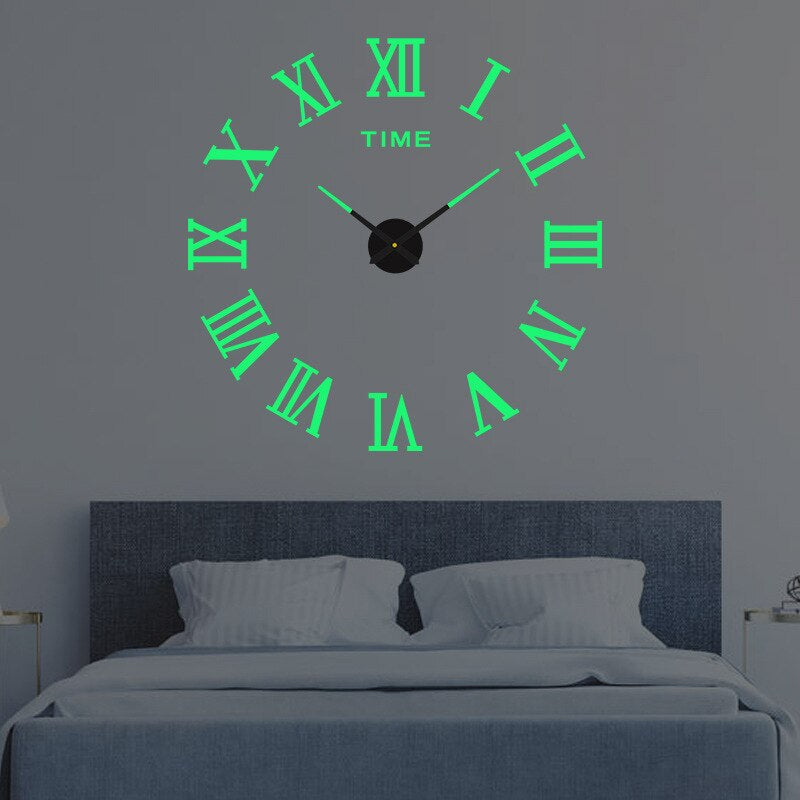 Modern Wall Clock with 3D Numbers in Black, Silver, and Gold - Minimalist Design for Living Room and Kitchen, 60-130cm | Sansoti