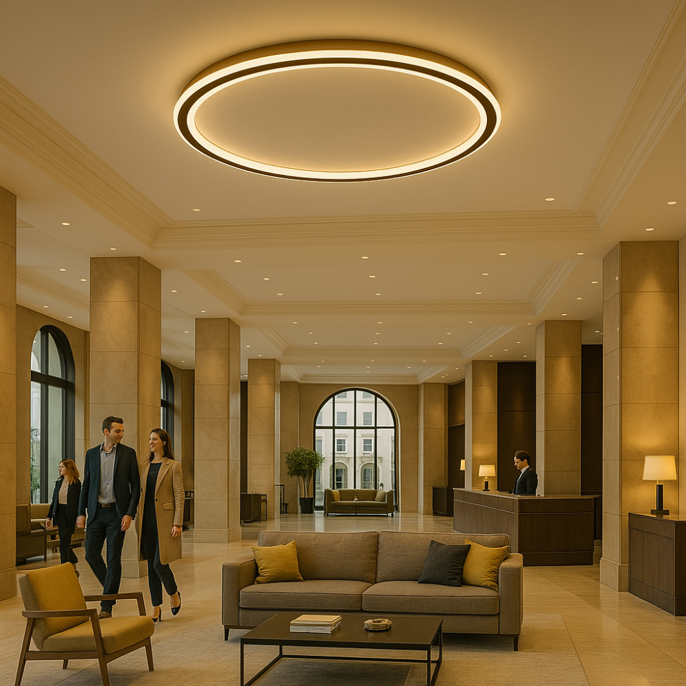 Dimmable LED Ceiling Lamp Round Warm White 3000K Aluminum Acrylic Living Room Dining Hall Modern Minimalist Design | Sansoti