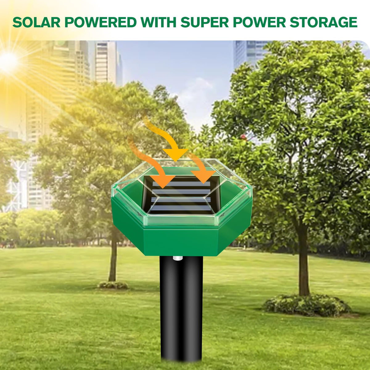 Ultrasonic Solar Mole Repeller Set of 4 for Garden and Lawn | Protects up to 465m² Each | Waterproof IP65 | Animal-friendly without Poison or Traps | Sansoti