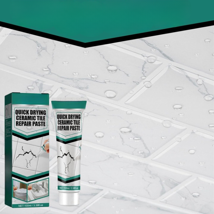 Tile Repair Paste 100ml Ceramic Porcelain Marble Bathroom Kitchen Cracks Chips Waterproof Quick-Drying Floor Repair Wall Tile Restoration | Sansoti