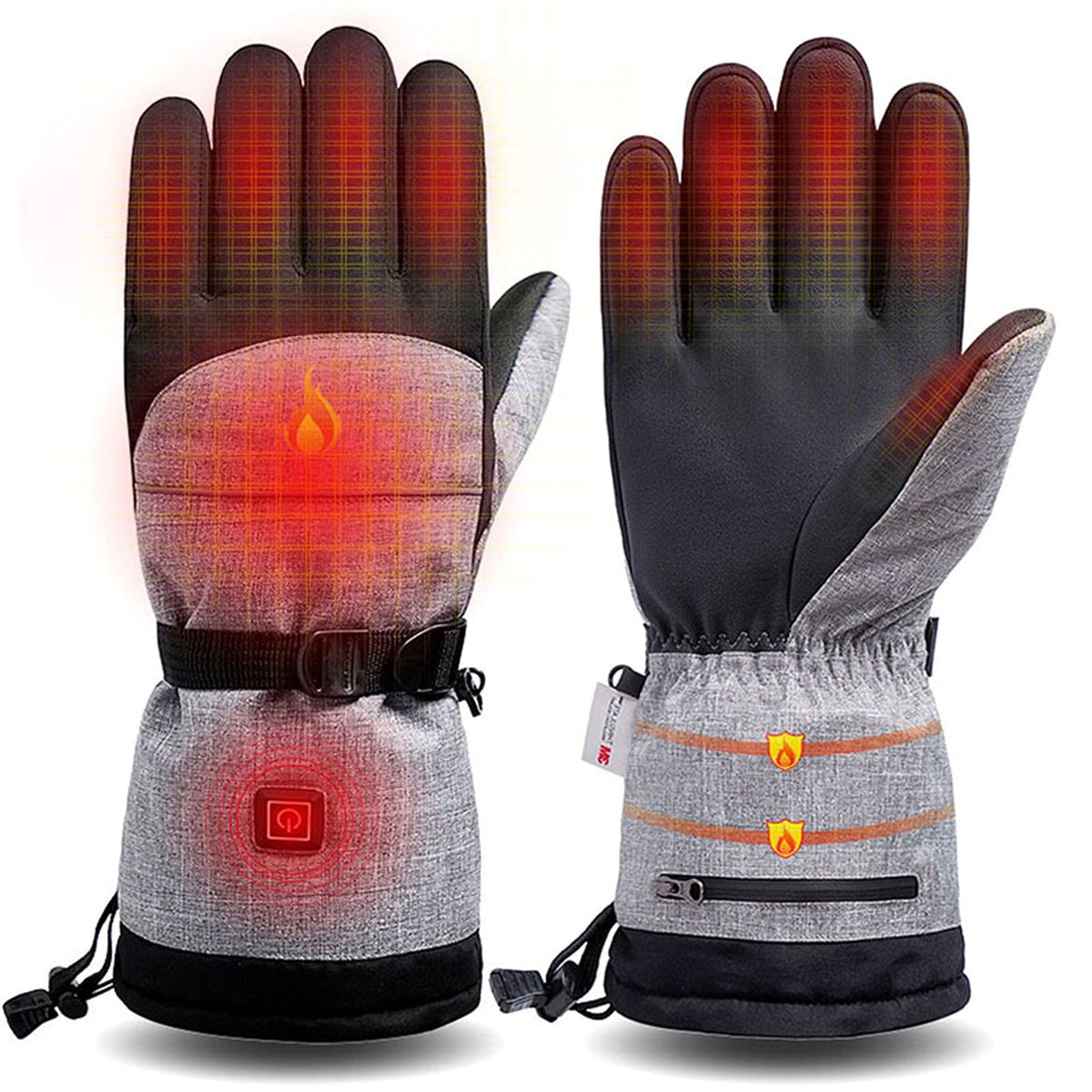 Beheizbare Handschuhe mit Touchscreen-Funktion, 3 Wärmestufen, wasserdicht, für Wintersport, Skifahren und Snowboarden | Sansoti