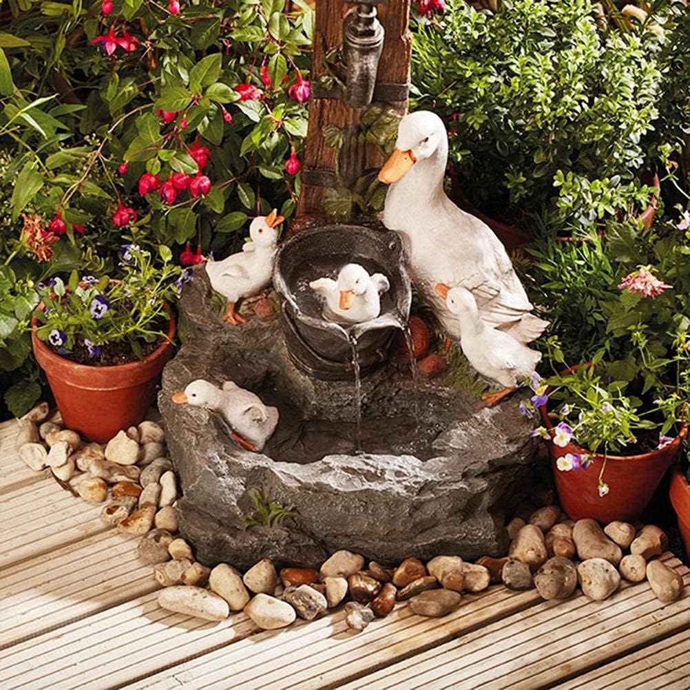 Tischbrunnen mit Solarenergie und Tierfigur LED-Beleuchtung Balkon Terrasse Gartendekoration | Sansoti