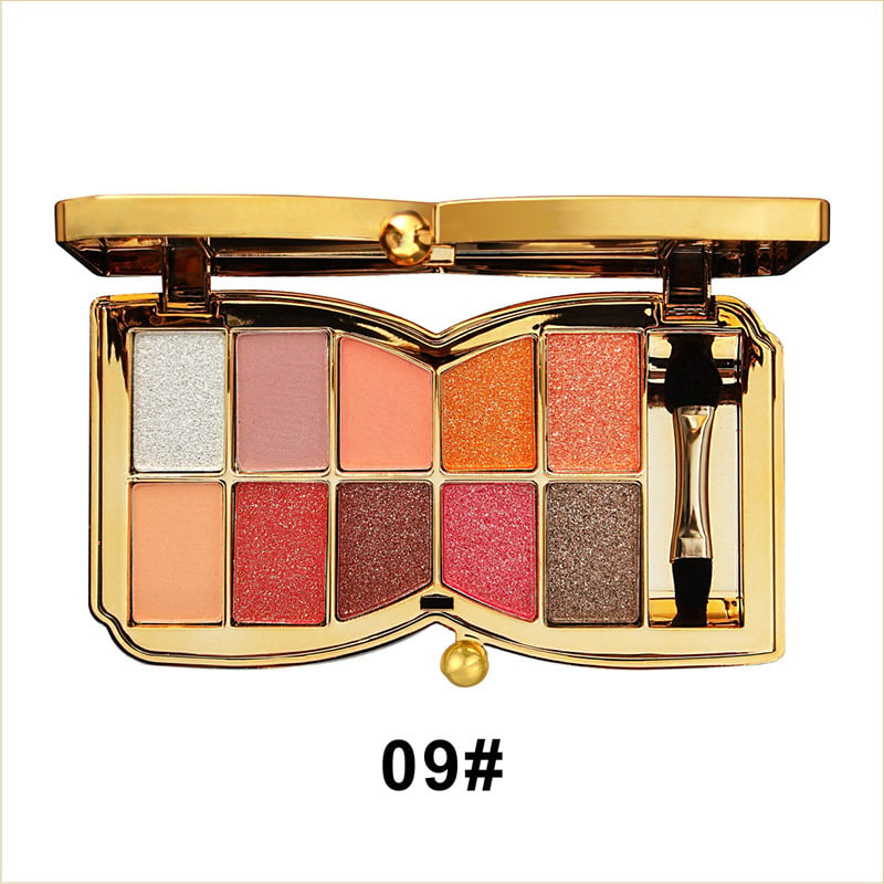 10-Color Glitter Eyeshadow Palette – High-Gloss Shimmer Powder Makeup for Glamorous Eye Makeup – Intense Pigmentation | Sansoti