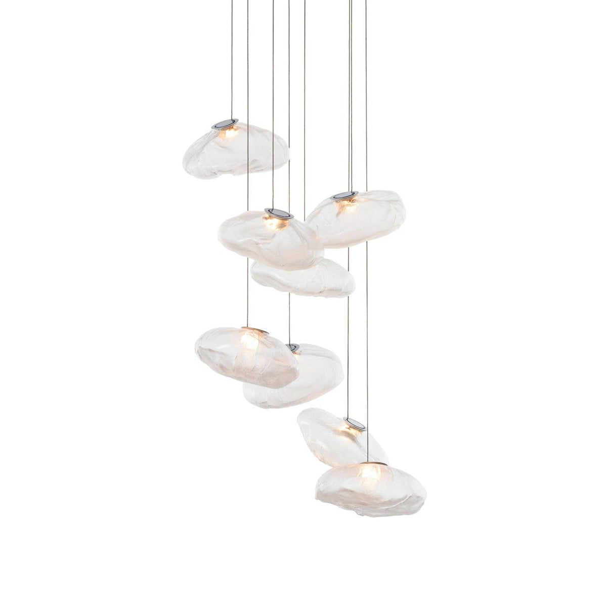 Glazen Hanglamp met Organische Textuur Transparant Rookgrijs Amber | Sansoti