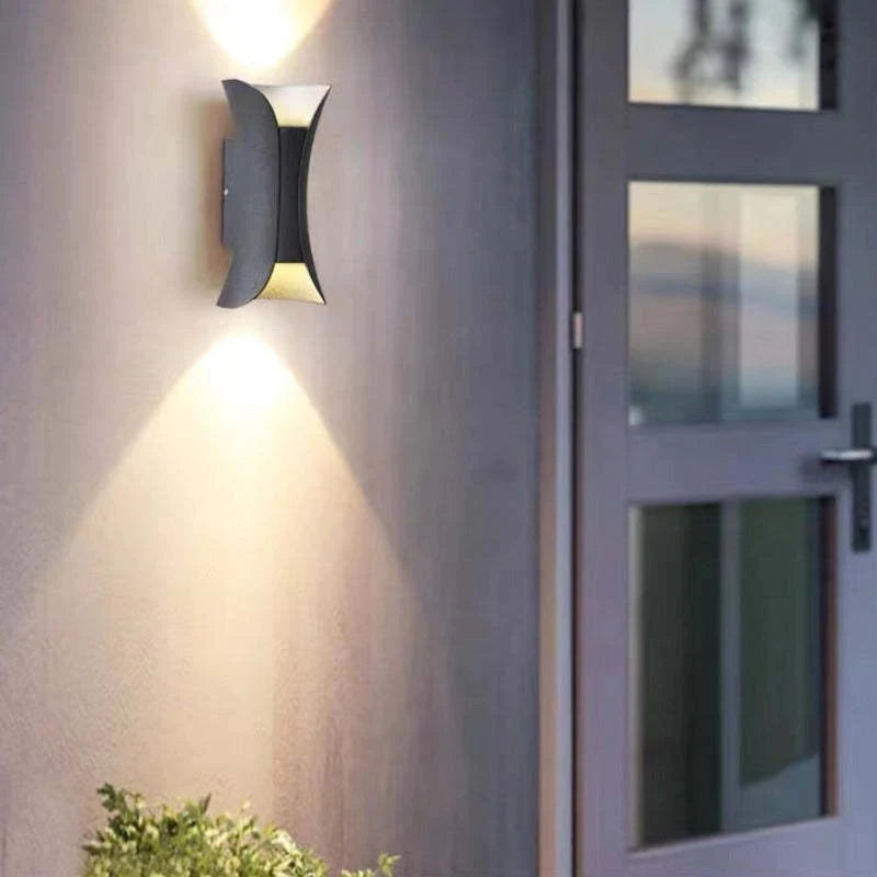 Outdoor Wall Lamp Metal Black White LED Modern Design Garden Terrace Entrance Facade Cozy | Sansoti