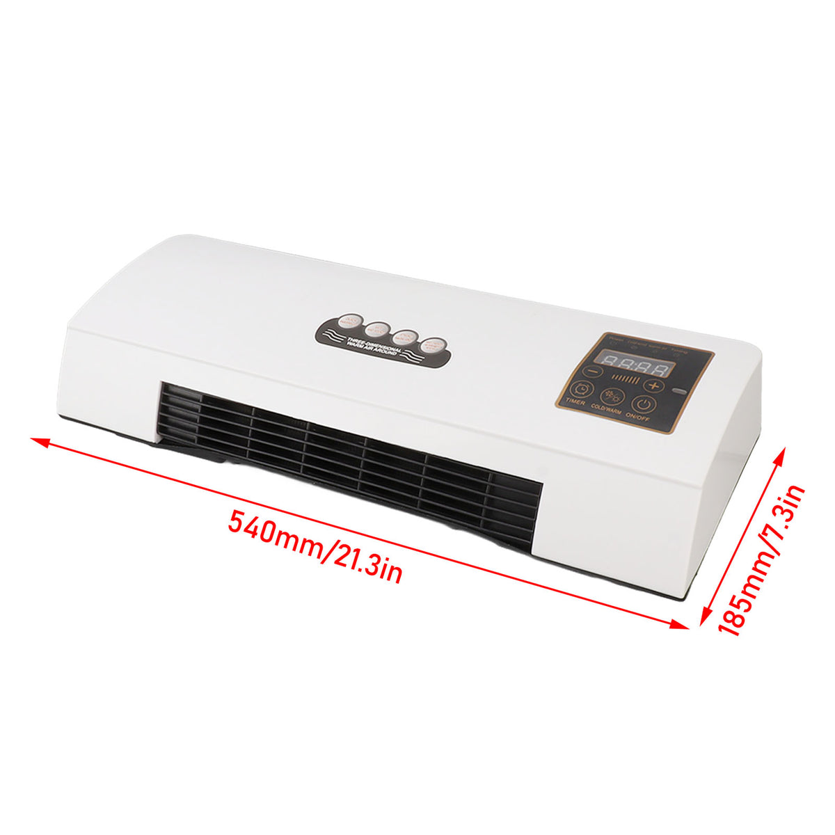 Wall-Mounted Climate Control 1800W Cooling Heating Ventilating Dehumidifying 23dB Timer LCD Display | Sansoti
