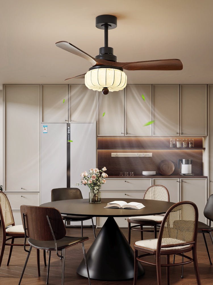 Plafondventilator met Verlichting Vintage Stijl 92-132cm Metaal 6 Snelheden Afstandsbediening Slaapkamer | Sansoti