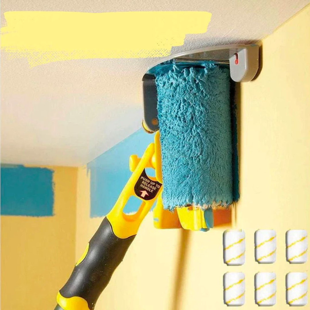 Paint Roller with Reservoirs for Corners and Edges – Incl. 3 Extra Rollers | Sansoti