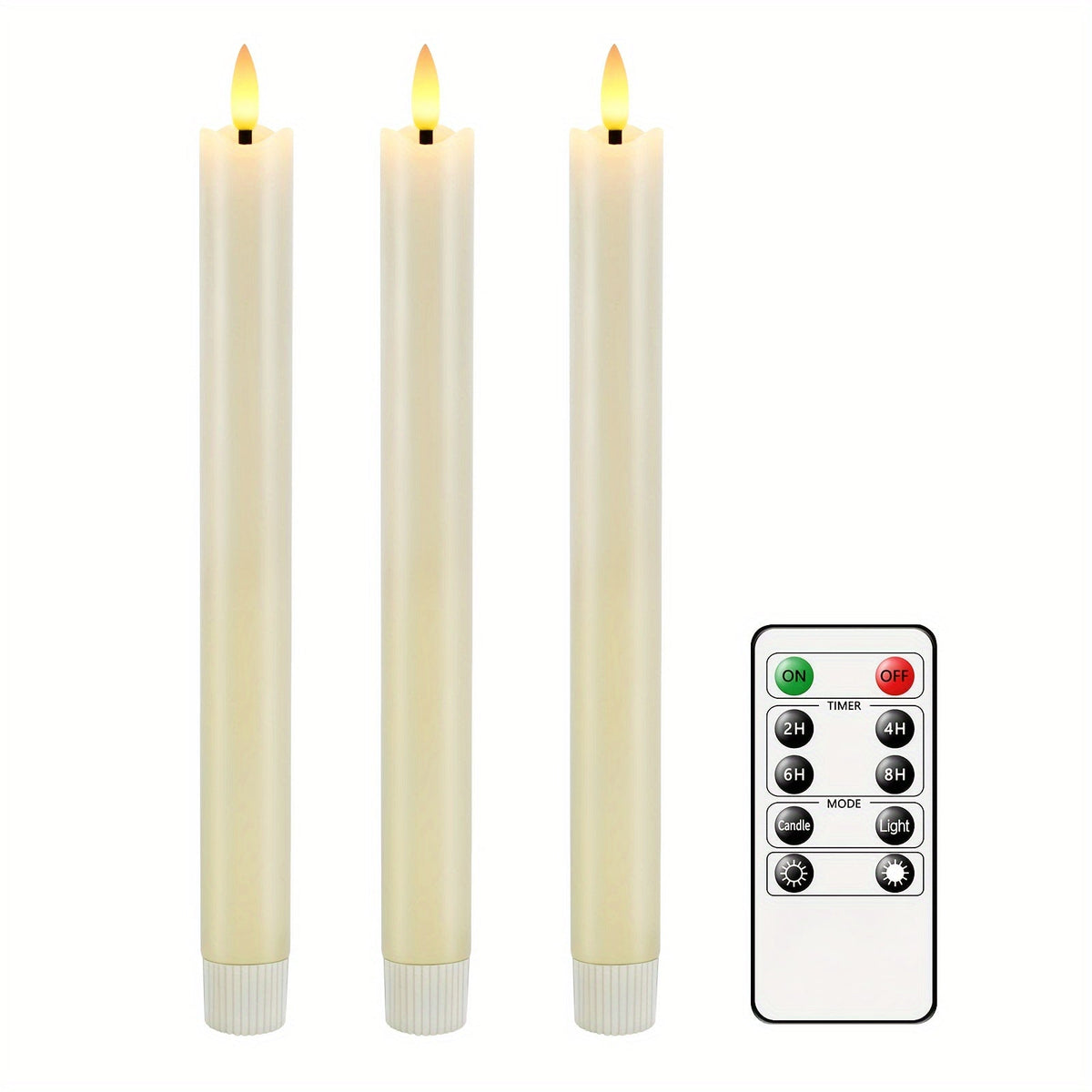LED Cone Candles with Remote Control – Flameless Ivory Candles for Atmospheric Table Decoration | Sansoti