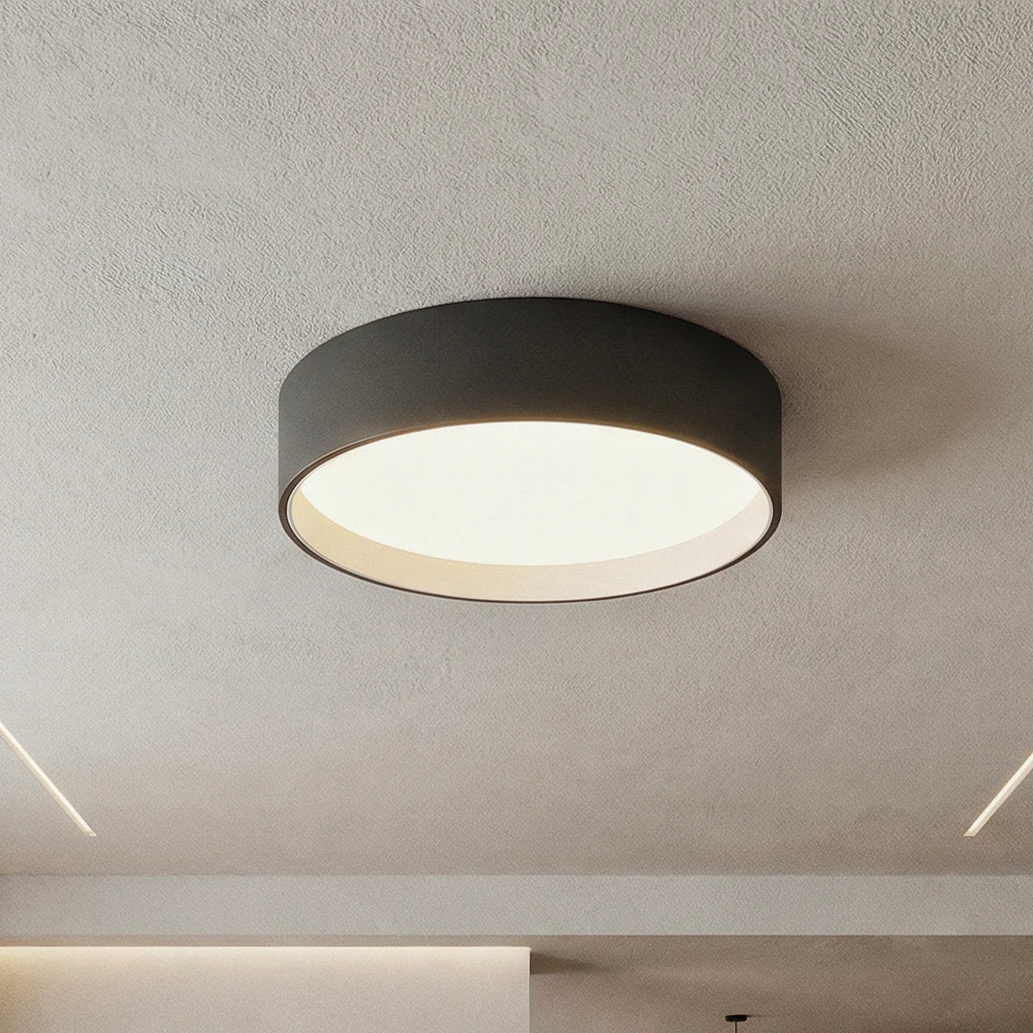 Round Ceiling Light with Iron Frame and Soft LED Lighting for Living Room Bedroom Modern Style | Sansoti