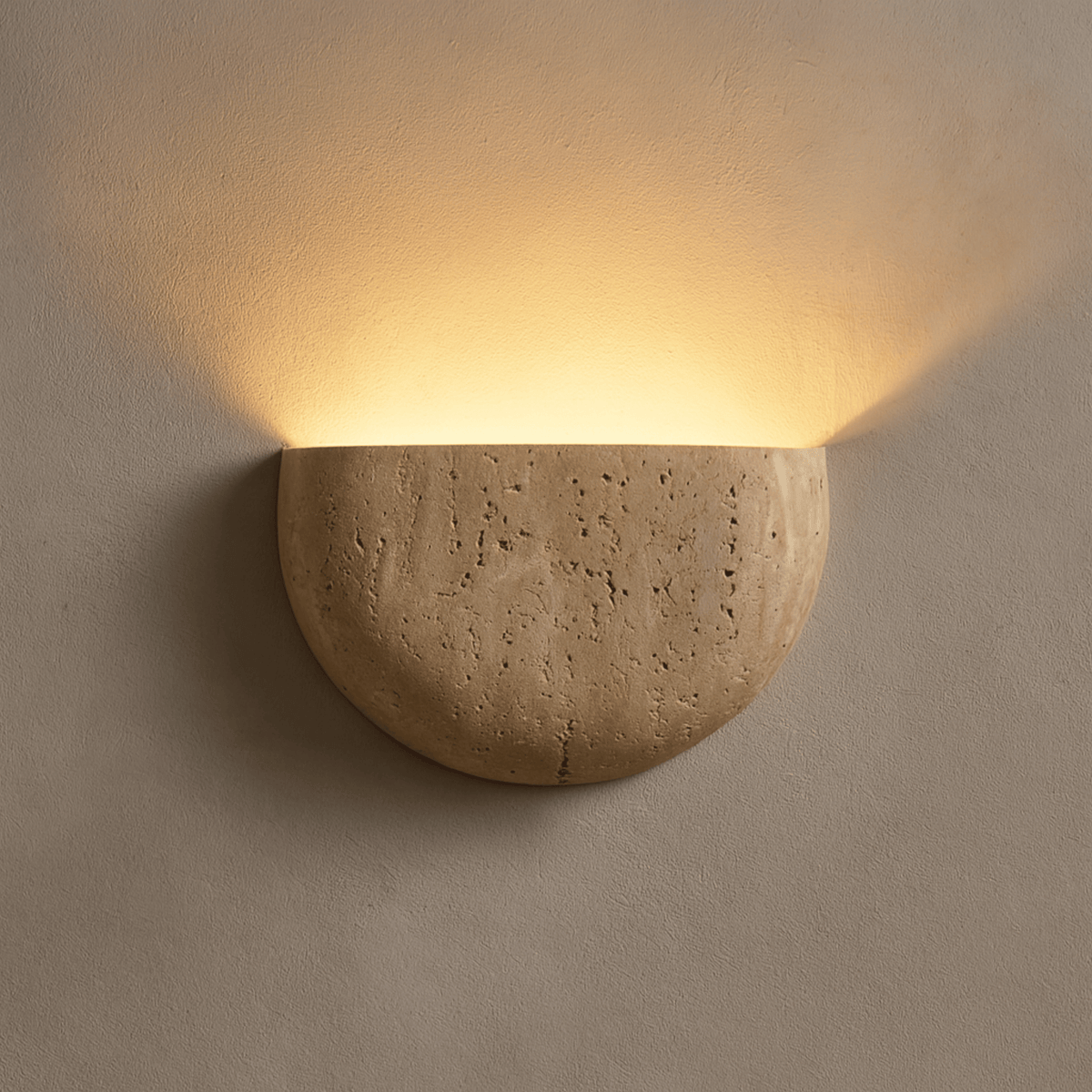 Travertine Wall Lamp Natural Stone Beige Warm White Light Bedroom Hallway Living Room Modern Atmospheric Interior | Sansoti