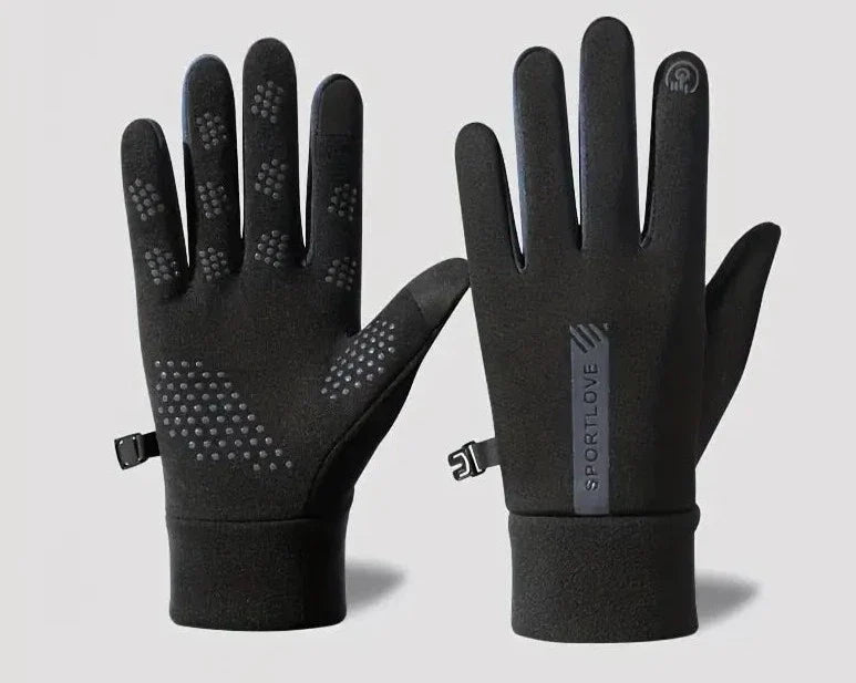 Thermal Gloves with Touchscreen and Non-Slip Grip for Outdoor Activities Winter Black Gray | Sansoti