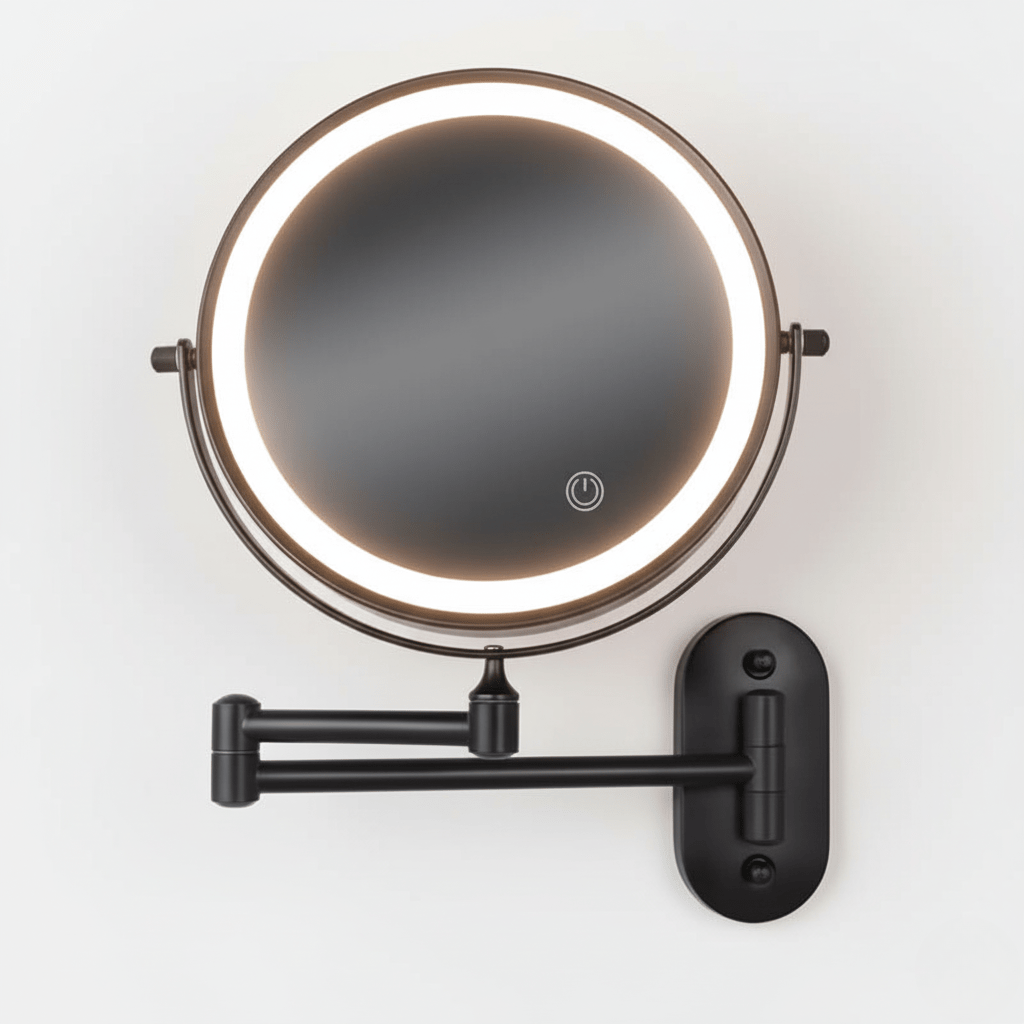 Illuminated Rechargeable Dimmable 20cm Magnifying Makeup Mirror, Bathroom Vanity Mirror | Sansoti