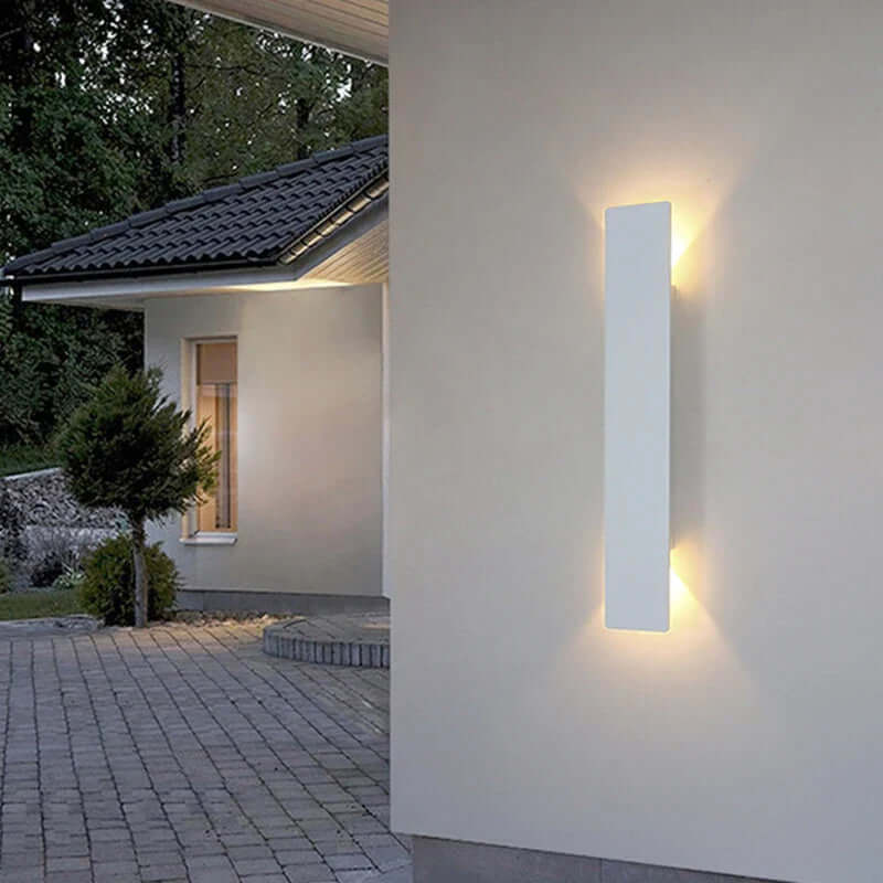 Aluminiowa zewnętrzna lampa ścienna LED, wodoodporna IP65, nowoczesne oświetlenie elewacyjne, tarasowe i ogrodowe | Sansoti